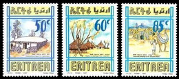 (045) Eritrea  Culture / Traditional Houses / 1998  ** / Mnh  Michel 188-190 - Eritrea