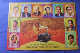 India 2016 Michel 3048-3057 Block 152 Sänger MNH - Hojas Bloque