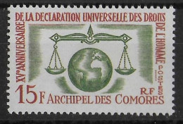 COMORES - 1963 - DROITS DE L'HOMME - YVERT 28 ** MNH  - COTE = 13 EUR. - Ungebraucht