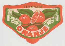 Ancienne étiquette Bière /  Oud Bieretiket - Limonade Oranje / Callewaert - Zwevezele - Wingene