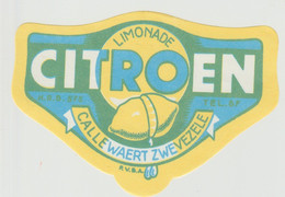 Ancienne étiquette Bière /  Oud Bieretiket - Limonade Citroen / Callewaert - Zwevezele - Wingene