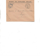 LETTRE  A ENTETE MAIRIE DE FONTANES -HERAULT - OBLITEREE CAD PERLE 4-1-1963 - Cartas Civiles En Franquicia