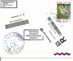 Cuba Registered Cover Sent To Germany With More Topic Stamps On Front And Backside Of The Cover - Brieven En Documenten