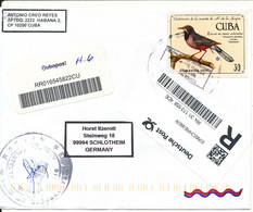 Cuba Registered Cover Sent To Germany With More Topic Stamps On Front And Backside Of The Cover - Cartas & Documentos