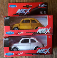 2 Voitures Welly Nex -  Auto, Voiture - Fiat 500 - Autres & Non Classés