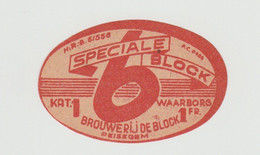 Ancienne étiquette Bière /  Oud Bieretiket - Spéciale Block - Brouwerij De Block -Peisegem - Merchtem