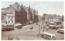 CPA Royaume Unis - Ecosse - Market Place & Crown & Mitre Hotel - Carlisle - Valentine & Sons Ltd. - Carbo Colour - Bus - Sonstige & Ohne Zuordnung