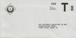 Lettre T, Eco 20gr Pour La Société De Sauvetage En Mer - Cards/T Return Covers