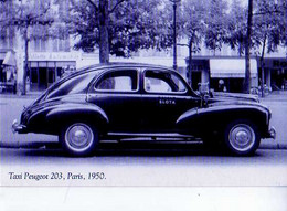Taxi Peugeot 203 Paris 1950, Carte Moderne - Taxis & Huurvoertuigen