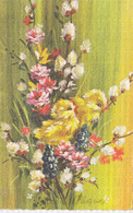 CARTOLINA  FIORI-PIANTE-ALBERI-ROSA-PETUNIA-VIOLA-ORTENSIA-TULIPANO-LAVANDA-GAROFANO,VIAGGIATA 1966 - Flowers
