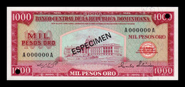 República Dominicana 1000 Pesos Oro 1974 Pick 106As(2) Specimen SC UNC - Dominicaine