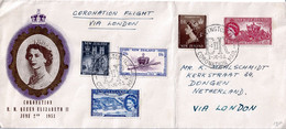 NEW ZEALAND  1953 QEII CORONATION COVER SEND To NETHERLANDS - Brieven En Documenten