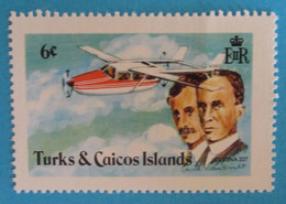 1978 TURKS & CAICOS Aerei Cessna 337 - Wright Brothers - 6c  Usato - Turks And Caicos