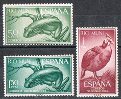 Serie Completa RIO MUNI 1964, Dia Del Sello, Rana Y Gallina De Guinea, Num 57-59 * - Rio Muni