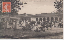 CPA Algérie - Orléansville - Le Marché Et La Halle Aux Grains (belle Animation) - Chlef (Orléansville)