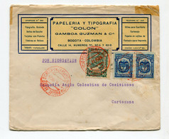 !!! COLOMBIE, LETTRE PAR AVION DE BOGOTA DE 1924 POUR CARTAGENA - Kolumbien