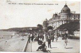 Nice - Hôtel Négresco Et Promenade Des Anglais - Animée Personnages - Datée De 1929 - Cafés, Hôtels, Restaurants