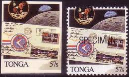 Tonga 1989 - Space - Apollo - Moon Landing - Proof In Color Printed On Card + Specimen - Oceania