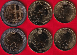 Azerbaijan Set Of 3 Coins: 10 - 50 Qapik (qəpik) 2021 UNC - Azerbaiyán