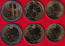 Azerbaijan Set Of 3 Coins: 10 - 50 Qapik (qəpik) 2021 UNC - Azerbaïjan
