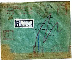 ISRAEL VERY EARLY RED FRANKING On REGISTERED INLAND COVER - Ohne Zuordnung