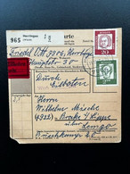 GERMANY 1962 PARCEL CARD HERRLINGEN TO LEMGO 19-12-1962 DUITSLAND DEUTSCHLAND - Covers & Documents