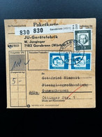 GERMANY 1964 PARCEL CARD GERABRONN TO GUNZENHAUSEN 08-01-1964 DUITSLAND DEUTSCHLAND - Covers & Documents