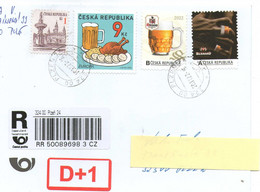 Czech Republic 2022 - Czech Beers, Personalised Stamps Brewery Svijany And Bernard, Postage Used Registered - Beers