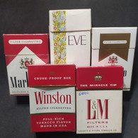 Lote 5 Cajas De Cigarrillos Cigarette Box Vacías - Origen: USA - Contenitori Di Tabacco (vuoti)