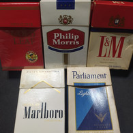 Lote 5 Cajas De Cigarrillos Cigarette Box Vacías - Origen: Argentina - Contenitori Di Tabacco (vuoti)