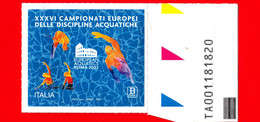 Nuovo - MNH - ITALIA - 2022 - Campionati Europei Discipline Acquatiche - B Zona 1 - Alfanumerico - 2021-...:  Nuevos