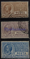 U87- ITALIA - ITALY 1913/23 POSTA PNEUMATICA - PNEUMATIC MAIL FULL SET 3 STAMPS USATI - USED - Pneumatic Mail