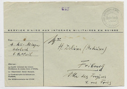 HELVETIA SUISSE LETTRE  ENTETE AIDE AUX INTERNES + CAMP MILITAIRE INTERNEMENT ROHRBACH  SUISSE - Postmarks