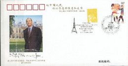 J. Chirac Chine CAD Pékin + Griffe Visite D'Etat En République Populaire De Chine Du Président De La République Français - Storia Postale