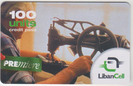 LEBANON - Premiere - Sewing Machine, Libancell Recharge Card 100 Units, Exp.date 27/01/06, Used - Libano