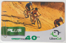 LEBANON - Premiere Plus - Mountain Bikes, Libancell Recharge Card 40 Units, Exp.date 07/03/05, Used - Libanon