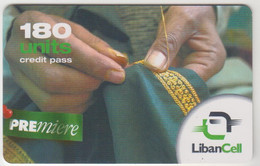 LEBANON - Premiere - Sewing, Libancell Recharge Card 180 Units, Exp.date 27/01/06, Used - Libano