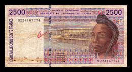 West African St. Togo 2500 Francs BCEAO 1992 Pick 812Ta T. 774 BC F - Togo