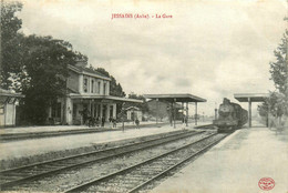 Jessains * Vue Sur La Gare Du Village * Ligne Chemin De Fer * Le Train * Cachet Commission Militaire De Gare - Sonstige & Ohne Zuordnung