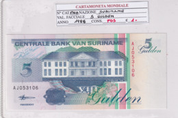 SURINAME 5 GULDEN 1988 P136B - Suriname