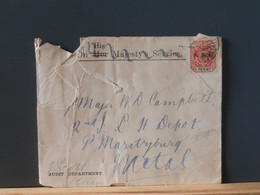 101/387  LETTER TO NATAL 1901 CENSOR - Nueva República (1886-1887)