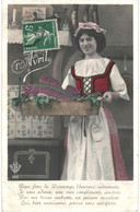 CPA Carte Postale France 1er Avril Une Jeune Dame Avec Un Plat De Poisson VM59731 - 1er Avril - Poisson D'avril