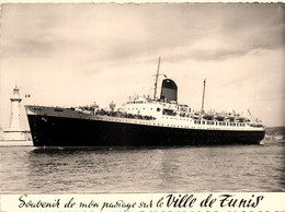 Bateau * Paquebot LE VILLE DE TUNIS * Compagnie Générale Transatlantique - Steamers