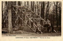 Grenoble * 4ème Génie , Ile Verte , Travaux Du Génie * Bois Régiment Militaire Militaria - Grenoble