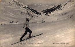 N°101195 -cpa Ski Sport Dans Les Alpes - Sports D'hiver