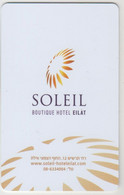 ISRAEL Hotel Keycard - Soleil , Boutique Hotel ,used - Cartas De Hotels