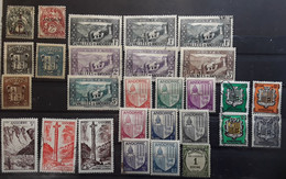 ANDORRE 1931 - 1960 Petit Lot 28 Timbres Avec Nuances Neufs / O BTB - Collections