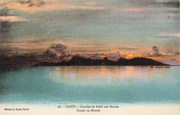 CPA TAHITI - Coucher De Soleil Sur Moorea - Sunset On Mourea - Edition G Spits - Tahiti