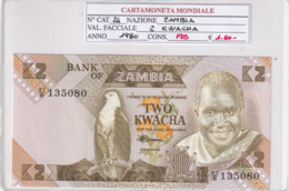 ZAMBIA 2 KWACHA 1980 P24 - Zambie