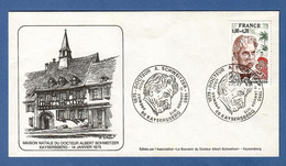 Frankreich / France  1975   Mi.Nr. 1901 , Docteur Albert Schweitzer - FDC Kaysersberg 11 Janvier 1975 - Albert Schweitzer